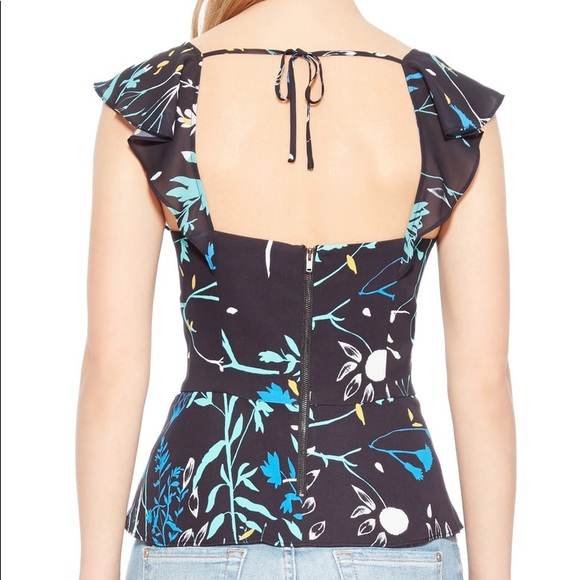 PARKER Floral-print Peplum Top - Picture 3 of 7